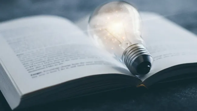 lightbulb in book